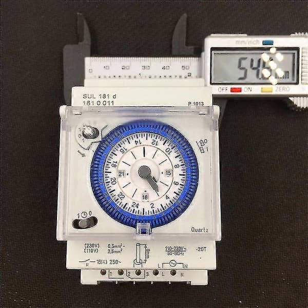 Analog mekanisk timer-kontakt 110v220v 24 timer dagligt programmerbar 15 min indstillingstidskontakt relæ white