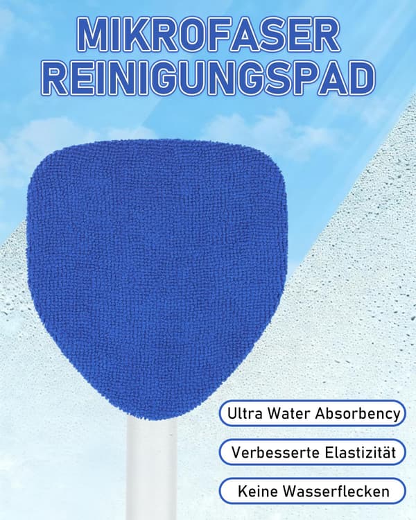 [13]Car Window Cleaning Kit - Microfiber Brush with Spray Bottle & Extendable Handle