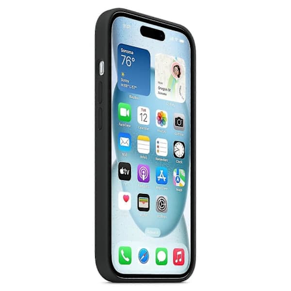 Telefoncover til iPhone 15, MagSafe-kompatibelt, Silikone, Ridsefast, Lyseblå Light blue