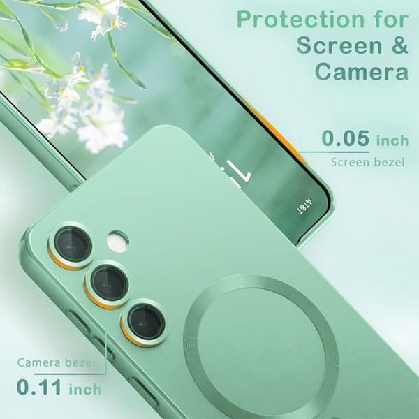 Protective Case for Samsung Galaxy S26, Slim Silicone Scratch-Resistant Cover with Magnetic Ring - Green Grön