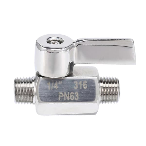egnet for 316 kuleventil i rustfritt stål 1/4 tomme npt utvendig gjenge mini Silver