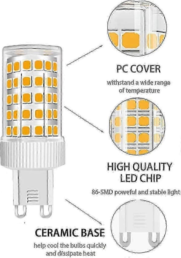 3-pack G9 LED-lampor 10W 86 lysdioder Varmvit 360° spridningsvinkel Ej dimbar