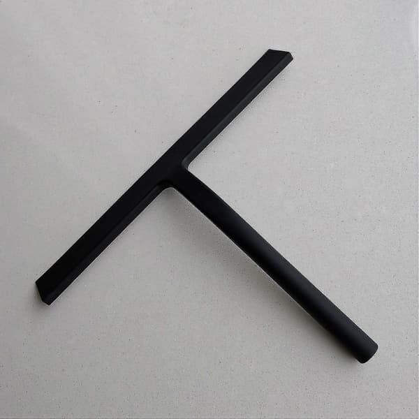 Dusjskrape med sugekoppholder - 23 cm Svart - Vindusskrape for baderom