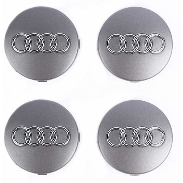 AU03 - 68MM 4-pack centerkapslar AUDI Silver Silver one size