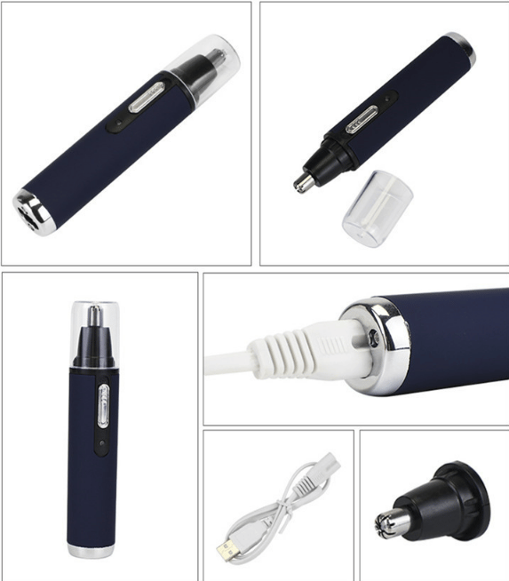 [13]Blå Professionel USB Genopladelig Næsehårstrimmer til Mænd og Kvinder