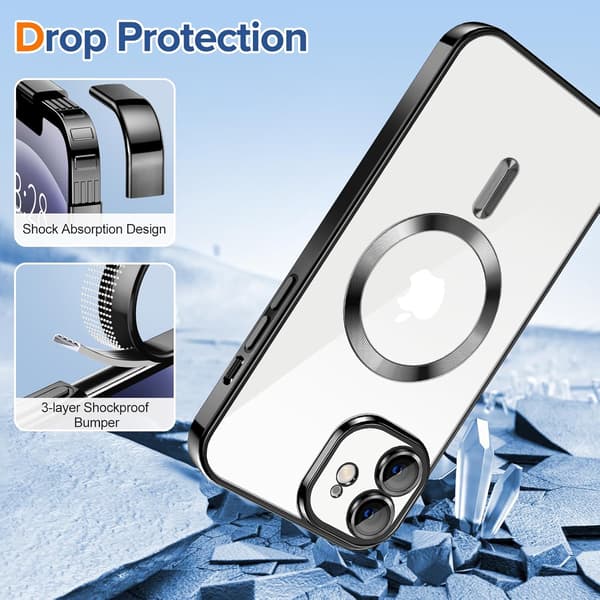 iPhone 13 PRO Case – Metallic Case with Magnetic Compatibility, Slim Design - Silver silver