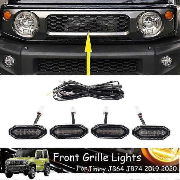 LED-frontgrilllampor vita externa grilllampor för Jimny JB64 JB74 2019 2020 2021 Hög version jn