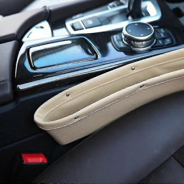 Multifunktionell bilförvaringslåda, förvaringsfack för bil, sätesförvaring, bilförvaringslåda (beige)-hs