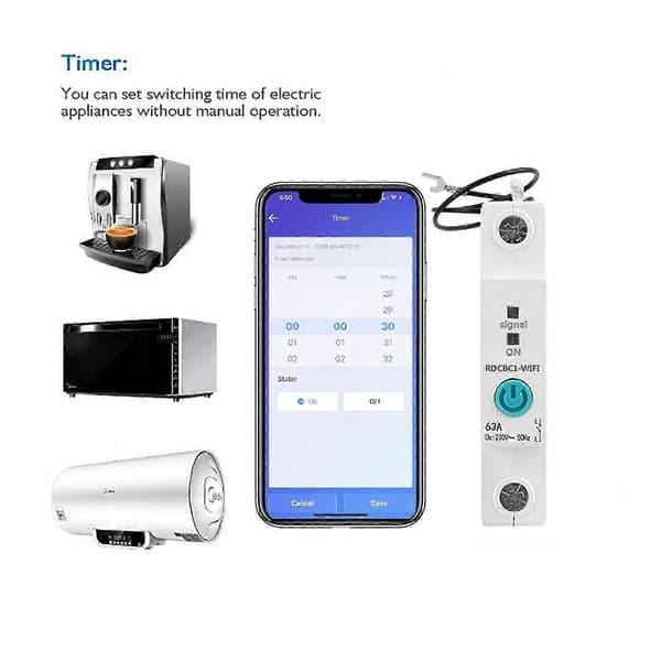 Smart strömbrytare Din Rail Wifi Intelligent strömbrytare fjärrkontroll FT