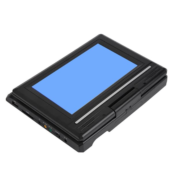 Portable DVD Player with 7-inch Swivel Screen, Rechargeable Battery, Car Charger, Gamepad - EU Plug