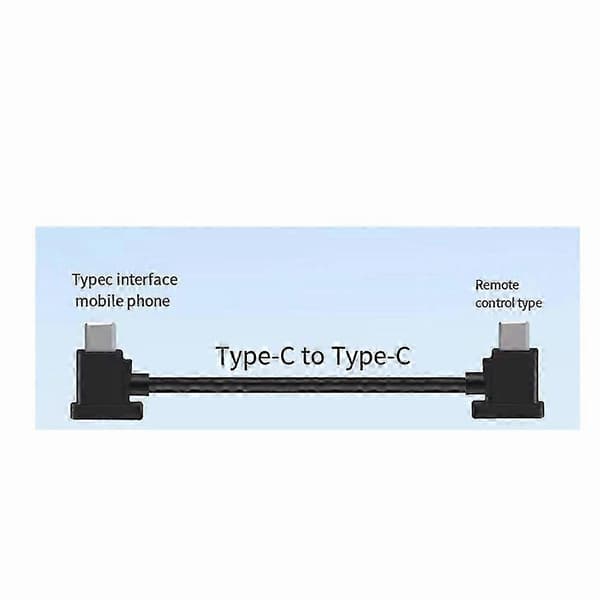 USB-C til Type-C datakabel 15 cm retvinklet stikledning til Air 2 Mini 2 Black