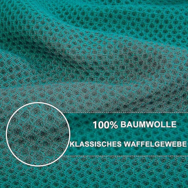 6-pak køkkenhåndklæder i 100 % bomuldsfrotté med krog, blågrøn Blue-green 34*73cm