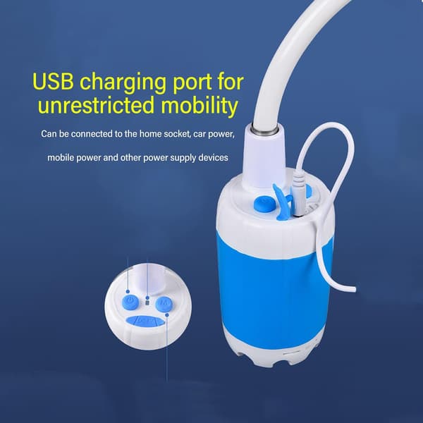 Rechargeable Camping Shower Pump - Adjustable Flow for Travel