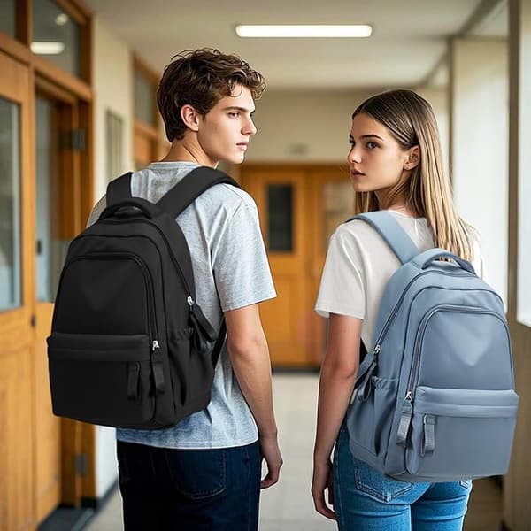 Backpack - 14-inch Laptop Backpack Waterproof Lightweight Daypack, School Backpack for Girls Boys, University Bookbag Light Blue