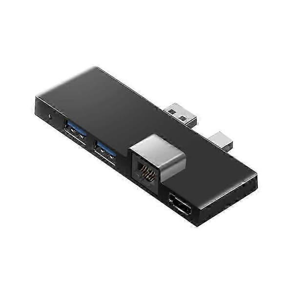 For Surface Pro 4 5 6 Dockingstasjon Hub med 4K HDMI-kompatibel TF-kortleser Gigabit Ethernet 2 Black