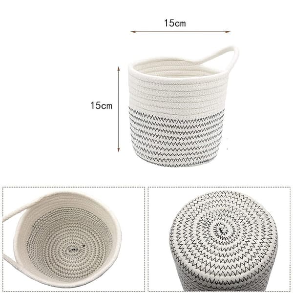 Decorative Hanging Planters, 100% Natural Cotton Rope Construction for Indoor Plants, Easy Assembly (White)