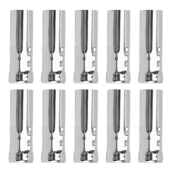 10 stk E14 metallrør for lyspæreholder lampefot belysningstilbehør 25x80mm krom