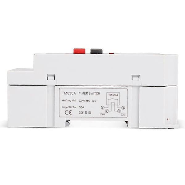 12V DC Inngang Programmerbar 24-timers MINI TIMERBRYTER Tidsrelé Utgangsbelastning Høy Effekt 30A White