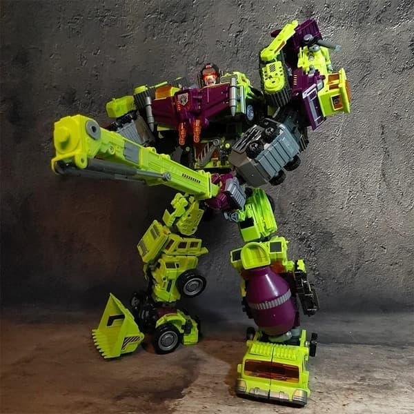 6-i-1 NBK Devastator Lekerobotbil Actionfigur - Transformerende gravemaskin og miksermodell for barn NBK Green NO BOX