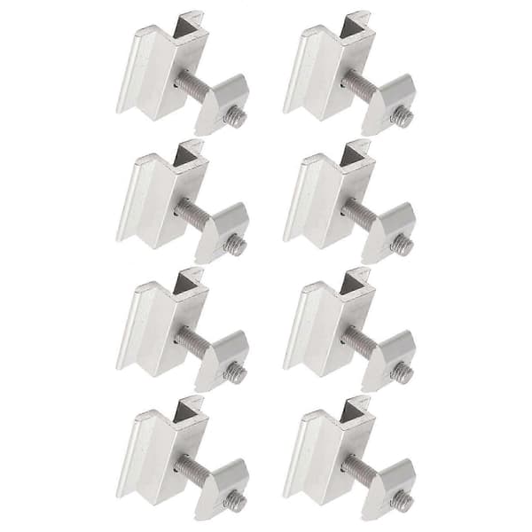Säker PV-solpanelmontering: 8-pack solpanelmonteringsfästen, änd- och mittklämmor för 30 mm moduler Silver