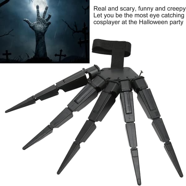 Halloween Ledade Fingerförlängningar, 3D-tryckt Skräckinjagande Skelett