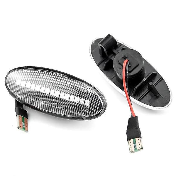 Bil LED Dynamisk Sidemarkeringssignal Lampe Lys Blinklys For J10 T31 Cube Juke Leaf Micra Hvit