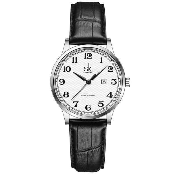Dame Analog Quartz Ur med Læderrem for et Klassisk og Tidløst Ur