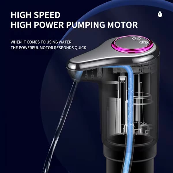 [13]Automatic Water Bottle Pump - Wireless & Portable with Strong Suction, Long Battery Life & One-Button Flow with LCD Display White white