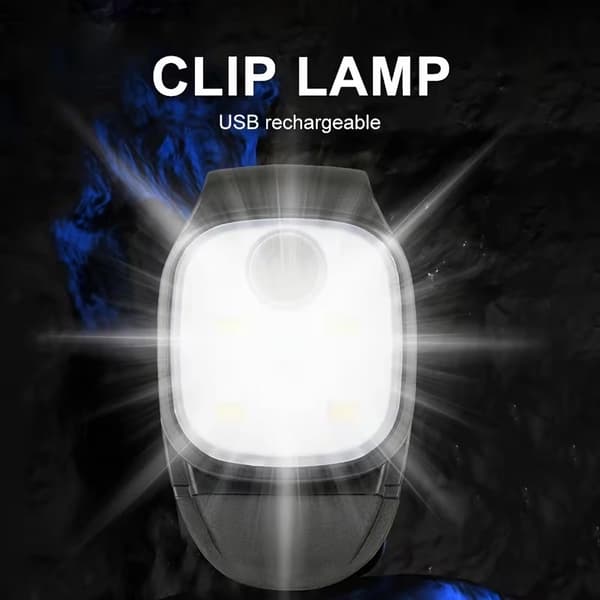 [13]Clip-On LED Running Lights 1/2-Pack – USB Rechargeable, Hands-Free & Flashing Function 2-Pack