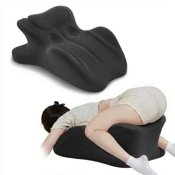 Ergonomic Pillow with Perfect 27° Angle, Multifunctional Memory Foam Wedge Pillow (Black) Noir