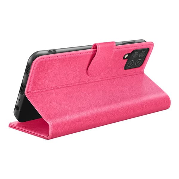 Etui til Galaxy M22 / M32 / A22 med stativ og magnetisk klap Zanaé Fuchsia Rosa