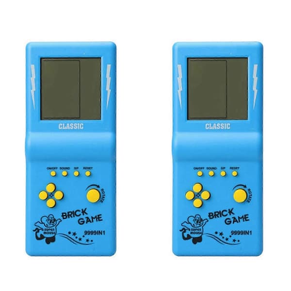 2X Klassisk Spillekonsol Murstensspil Håndholdte Spillere Nostalgisk Pædagogisk Legetøj Lomme Ældre Barn Random Color
