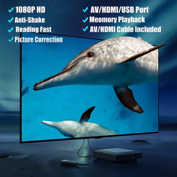 Ceihoit DVD-soitin HDMI televisioon, Mini 1080P HD DVD CD/levysoitin HDMI/AV-lähdöllä, kaapelit mukana, USB-tulo, tukee DVD-VCR Combo -sisäänrakennettua
