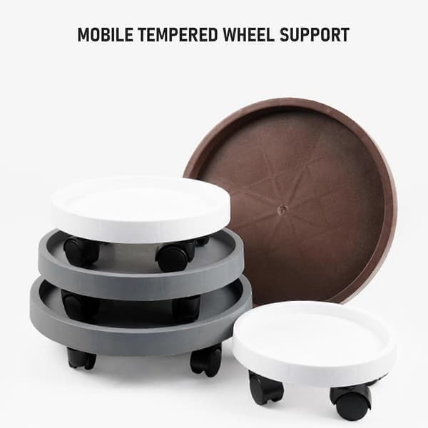 Thickened Round Planter Tray with Wheels Durable Mobile Flower Pot Base for Large Potted Plants 1 Coffee 1 Coffee 400