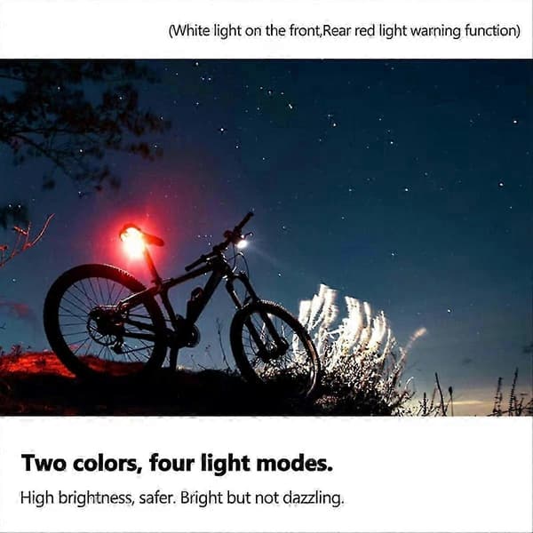 USB Rechargeable Bicycle Lights Set White Front Light & LED Red Rear Light for Road Bike