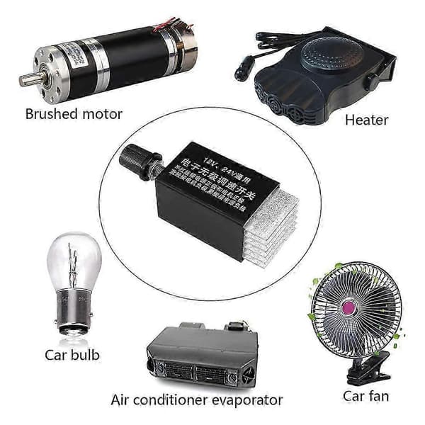 Hastighedsregulatorafbryder til bil lastbil ventilatorvarmer 12V/24V As shown