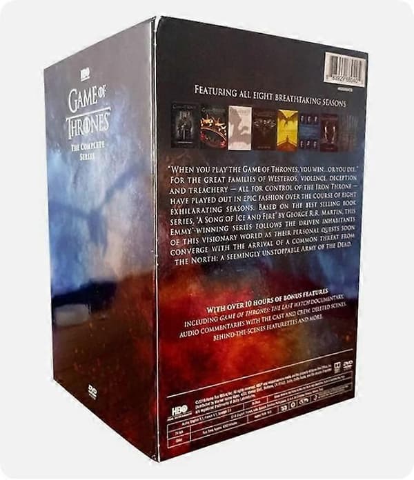 Game of Thrones: Den komplette serie sæson 1-8 engelsk version (DVD, 38-disk boksæt)