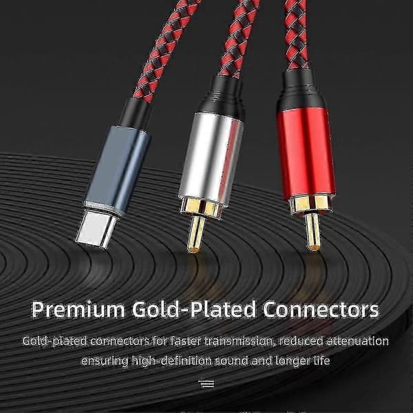 5m USB C til RCA-kabel til lydforbindelse