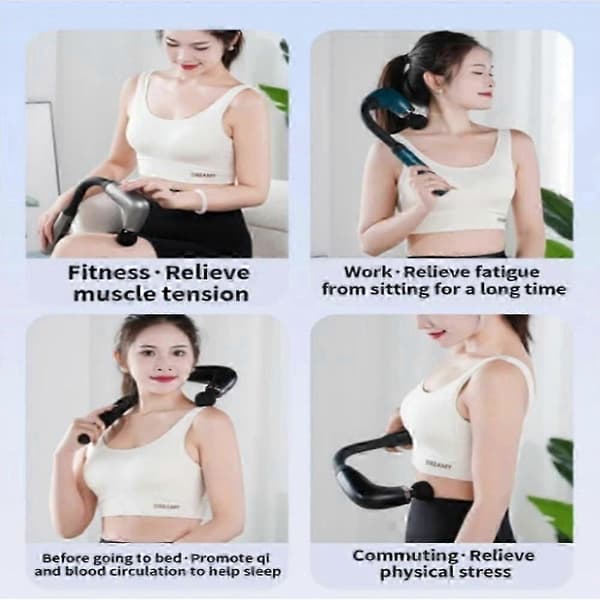 Velegnet til massagehammer, 9 hastighedsniveauer, 4 tilbehør, dybdegående massagepistol-JK Black