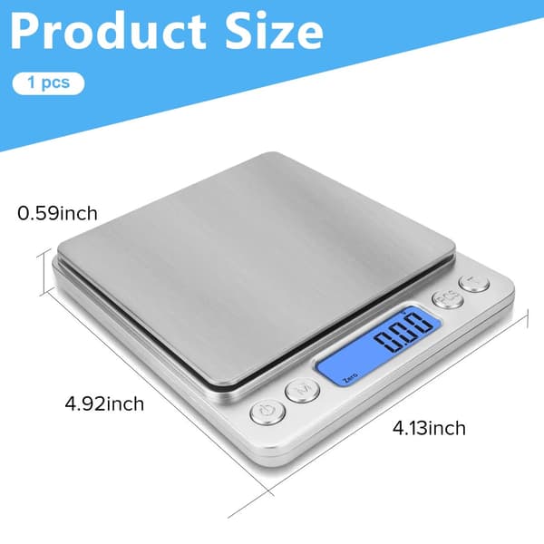 【13】Digital Kitchen Scale 3000g/0.1g Mini Electric Kitchen Scale Small Food Scale Precision Scale Tare Weight Unit Conversion Long Battery Life