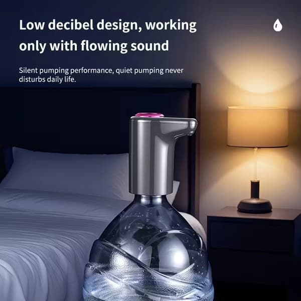 [13]Automatic Water Bottle Pump - Wireless & Portable with Strong Suction, Long Battery Life & One-Button Flow with LCD Display White white