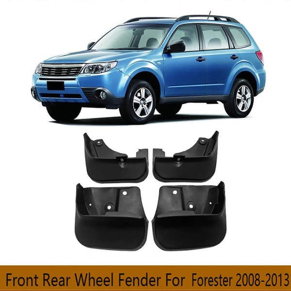 4 stk. Bil Foran Bak Hjul Sprutvakter Mud Guards For Forester 2008-2013 J1010sc020 Black