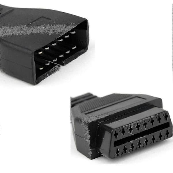 12-bens OBD1 til OBD2 16-bens adapterkabelstik til bildiagnosescanner