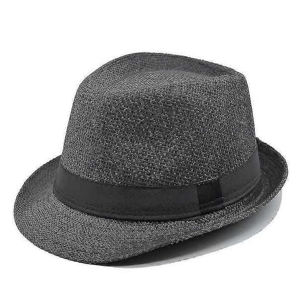 Fedorahatt for menn og kvinner Strandhatt Jazzhatt Solhatt Black 54cm