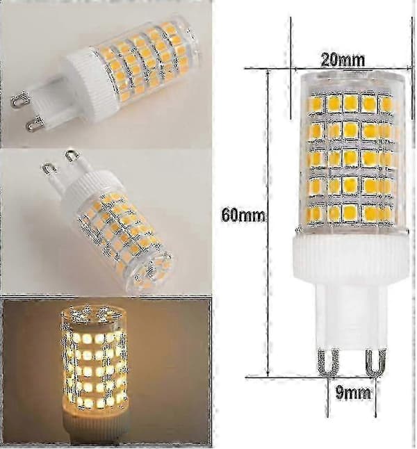 3-pack G9 LED-lampor 10W 86 lysdioder Varmvit 360° spridningsvinkel Ej dimbar