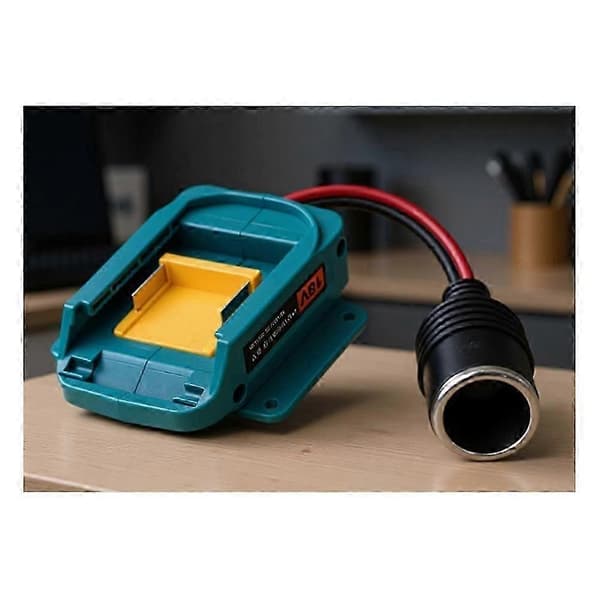 Egnet til Makita 18V batteri, 18V til 12V Step Down Strøm Cigartænderadapter Blue black