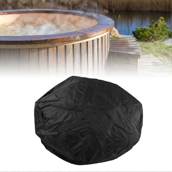 Dammskydd för utemöbler Runt badkarsskydd 190 Silver Polyester Taft Jacuzzi Vattentätt Skydd
