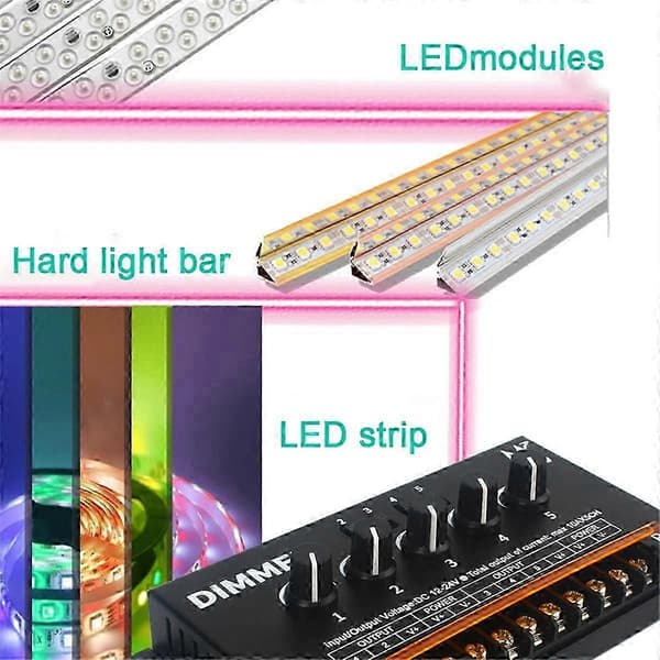 lämplig för d550 rgbw rgbww led dimmerkontroll dc5-24v 10a 5ch