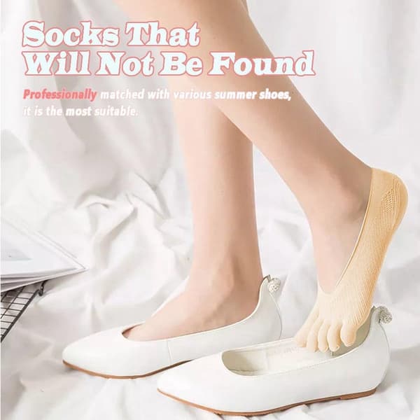Toe Socks - 5 Pairs - Yoga Socks - Smooth Between Toes