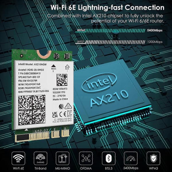 Wavlink Wifi 6e Intel Ax210 kolmitaajuuksinen langaton verkkokortti